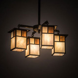 Meyda Custom 194838 Hyde Park Mission Craftsman Brown Ceiling Chandelier
