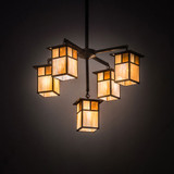 Meyda Custom 194883 Hyde Park Craftsman Craftsman Brown Hanging Chandelier