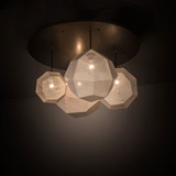 Meyda Custom 195179 Nidos Contemporary Nickel Powder Coat Mirror Black Overhead Light Fixture