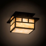 Meyda Custom 196658 Hyde Park Craftsman Craftsman Brown Flush Ceiling Light Fixture
