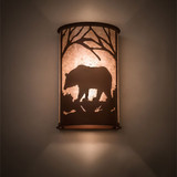 Meyda Custom 197064 Bear at Dawn Rustic Antique Copper Wall Mounted Lamp