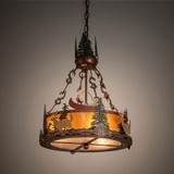 Meyda Custom 199567 Deer at Dusk Rustic Copper Vein Drum Ceiling Light Pendant