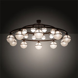 Meyda Custom 200284 Bola Contemporary Rust Flush Mount Ceiling Light Fixture