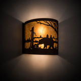Meyda Custom 200325 Bear at Lake Country Rust Wall Light Sconce