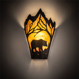 Meyda Custom 212506 Bear at Dawn Rustic Wall Lamp