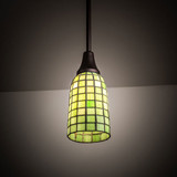 Meyda Lighting 214131 Terra Verde Tiffany Mahogany Bronze Mini Pendant Lighting Fixture