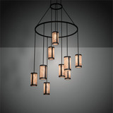 Meyda Custom 218698 Cartier Mission Black Wicker Multi Drop Ceiling Light Fixture