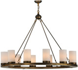 Meyda Custom 220081 Loxley Antique Copper Hanging Chandelier