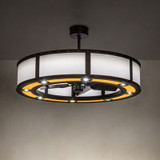 Meyda Custom 226750 Smythe Craftsman Mahogany Bronze LED Ceiling Fan