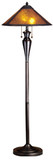Meyda Lighting 22701 Dirk Van Erp 2 Bulb Amber Mica Floor Lamp Lighting Fixture
