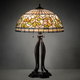 Meyda Lighting 229126 Tiffany Turning Leaf Tiffany Mahogany Bronze Table Lamp Lighting