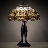 Meyda Lighting 229133 Tiffany Hanginghead Dragonfly Tiffany Mahogany Bronze Side Table Lamp