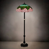 Meyda Lighting 229130 Tiffany Cabbage Rose Tiffany Mahogany Bronze Light Floor Lamp