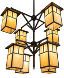 Meyda Custom 230270 Hyde Park Contemporary Craftsman Brown Chandelier Lighting