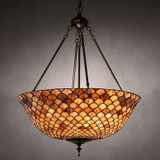 Meyda Lighting 230951 Tiffany Fishscale Tiffany Mahogany Bronze Drop Ceiling Light Fixture