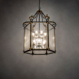 Meyda Custom 234527 Ganser Traditional Gold And Black Entryway Light Fixture