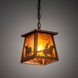 Meyda Custom 236859 Cowboy & Steer Bronze Drop Lighting Fixture