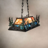Meyda Custom 242848 Moose Through the Trees Country Black, Blue And Coral Island Light Fixture