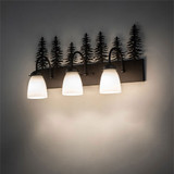 Meyda Custom 244169 Tall Pines Country White And Black 3-Light Bathroom Sconce