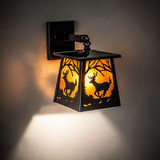 Meyda Custom 244127 Lone Deer Rustic Black And Amber Mica Sconce Lighting