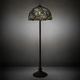 Meyda Lighting 24496 Trillium & Violet Tiffany Mahogany Bronze Floor Lamp