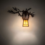 Meyda Custom 245636 Pine Branch Country Chocolate And Amber Lighting Wall Sconce