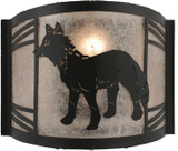 Meyda Custom 247049 Fox on the Loose Country Black And Silver Mica Wall Light Fixture
