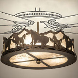 Meyda Custom 247427 Running Horses Country Antique Copper LED Ceiling Lighting