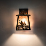Meyda Custom 247451 Fly Fisherman Rustic Antique Copper Wall Sconce Lighting