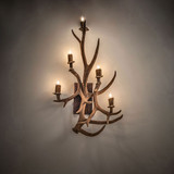Meyda Custom 247860 Antlers Rustic Cocolate And Beige Wall Sconce Light