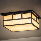 Meyda Custom 249551 Hyde Park Timeless Bronze Exterior Flush Mount Light Fixture