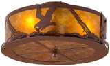 Meyda Custom 250694 Strike of the Eagle Rustic Red Rust Flush Mount Lighting Fixture