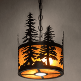 Meyda Custom 251324 Tall Pines Rustic Black LED Mini Hanging Light
