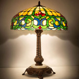Meyda Lighting 251962 Duffner & Kimberly Colonial Tiffany Mahogany Bronze Table Lamp