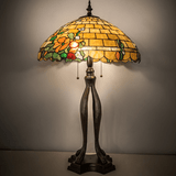 Meyda Lighting 253006 Duffner & Kimberly Hollyhock Tiffany Mahogany Bronze Table Lamp Lighting
