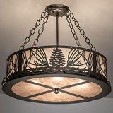 Meyda Custom 254835 Mountain Pine Country Timeless Bronze Drum Hanging Light Fixture