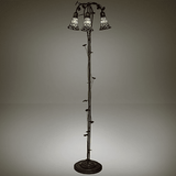 Meyda Lighting 255136 Stained Glass Pond Lily Tiffany Mahogany Bronze Light Floor Lamp