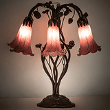 Meyda Lighting 255812 Lavender Pond Lily Modern Mahogany Bronze Table Lamp