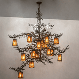 Meyda Custom 256954 Pine Branch Rustic Cafe-Noir Chandelier Light
