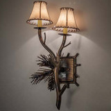 Meyda Custom 261116 Pinewood Rustic Antique Copper Burnished Sconce Lighting