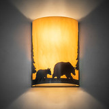 Meyda Custom 260205 Pine Tree and Bear Country Timeless Bronze Sconce Lighting