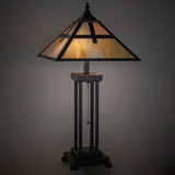 Meyda Custom 262041 Cross Mission Craftsman Mahogany Bronze Table Lamp