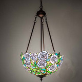 Meyda Lighting 263406 Rosebush Tiffany Mahogany Bronze Hanging Light