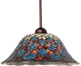 Meyda Lighting 269829 Tiffany Peacock Feather Tiffany Lighting Pendant