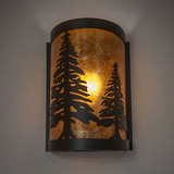 Meyda Custom 270072 Tall Pines Textured Black Wall Lighting