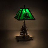 Meyda Custom 27107 Tall Pines Rustic Black Table Top Lamp