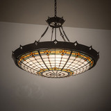 Meyda Lighting 271680 Fleur-de-Lite Tiffany Ceiling Pendant Light