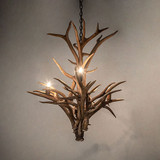 Meyda Custom 274086 Elk & Mule Deer Country Natural Antler Hanging Pendant Lighting