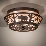 Meyda Custom 274849 Bear on the Loose Cafe Noir Flush Mount Lighting