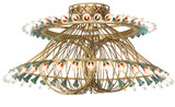 Meyda Custom 274892 Coyle Modern Brushed Brass / Goldtastic LED Chandelier Light